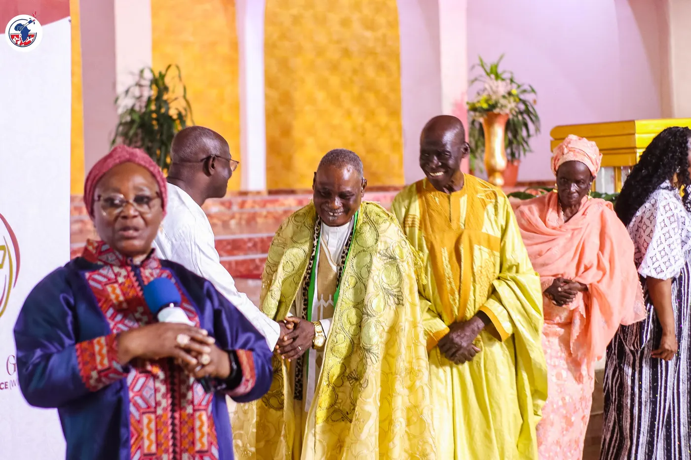 Elders of the community honoured on the platform.